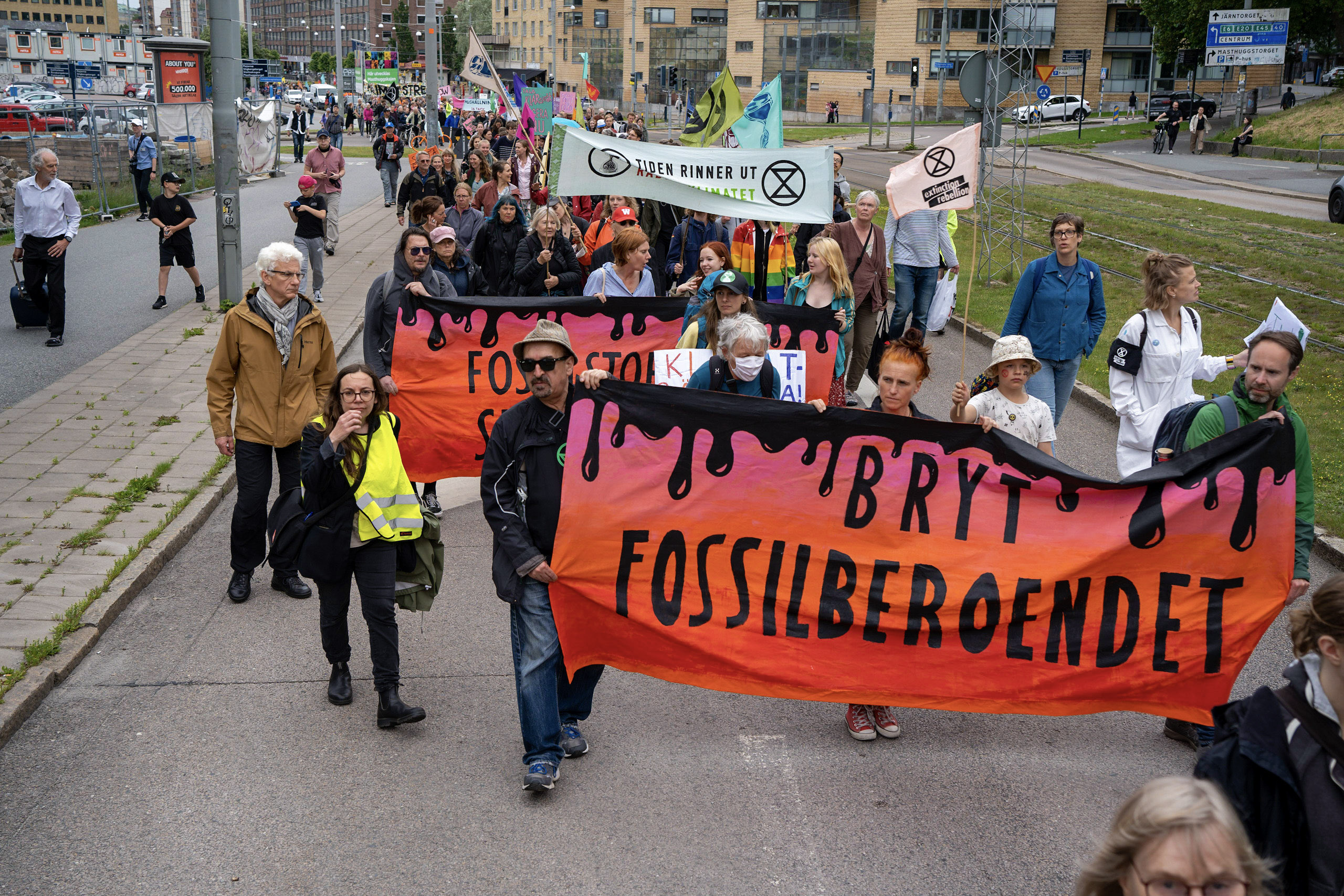 Inför Stigbergsbacken — Bryt-banderollen